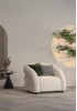 Tarquin Accent Lounge Chair -White Velvet in stock